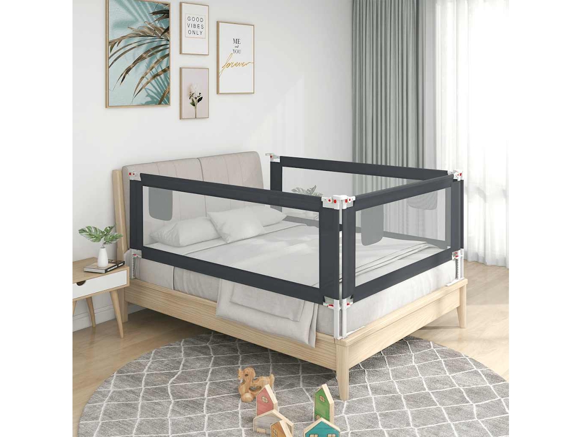 Barra Seguranã§a P/ Cama Infantil Tecido 140x25 Cm Cinza Escuro DKD HOME DECOR
