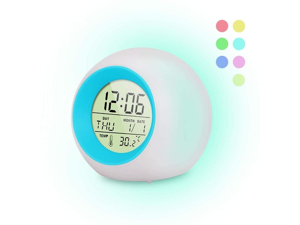 Despertador digital LED Brilvibera para crianças, 7 polegadas