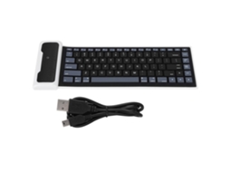 Teclado Sem Fio Bluetooth Flexível, Impermeável, De Silicone Preto E Miniatura