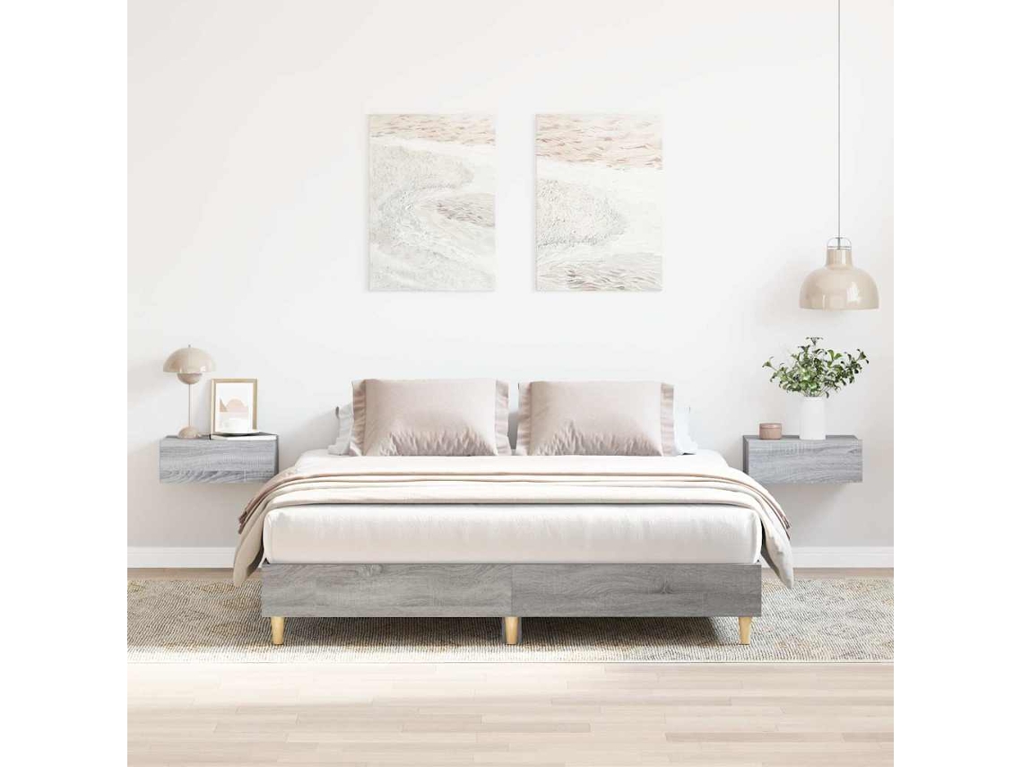 Vidaxl Estrutura De Cama Sem Colchão 150x200 Cm Sonoma Cinzento