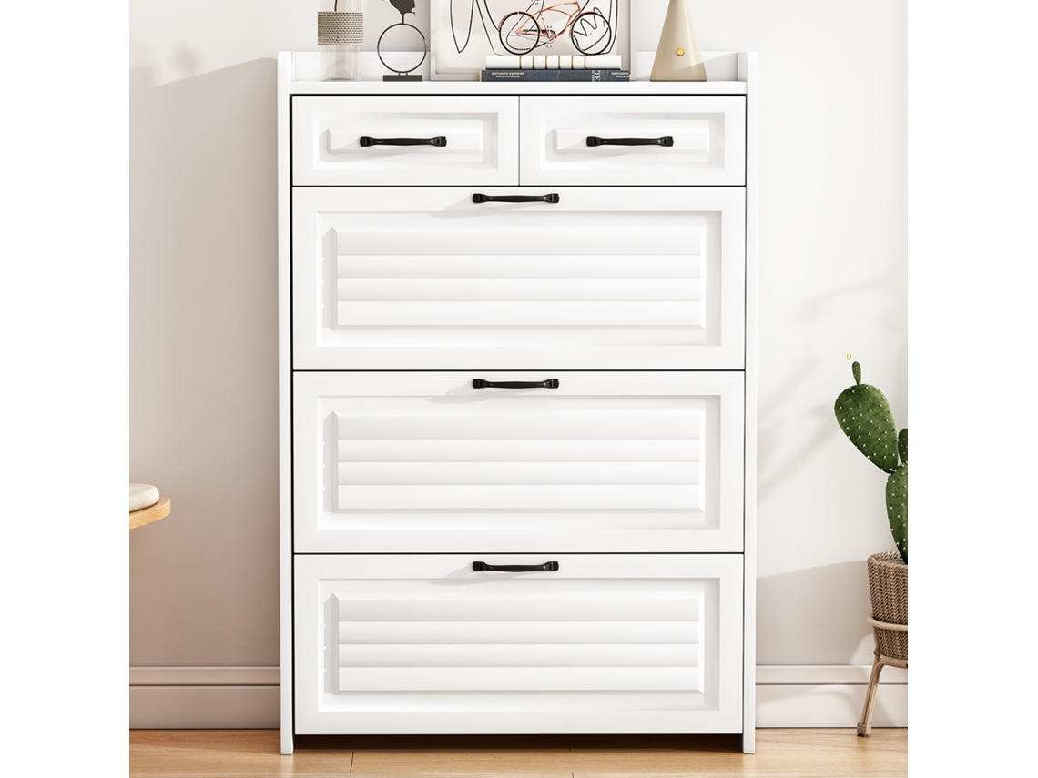 Sapateira ELISEFASHION 3 Portas e 2 Gavetas Genérico N657P28633233W (80x23,5x131 cm, Grande Capacidade)