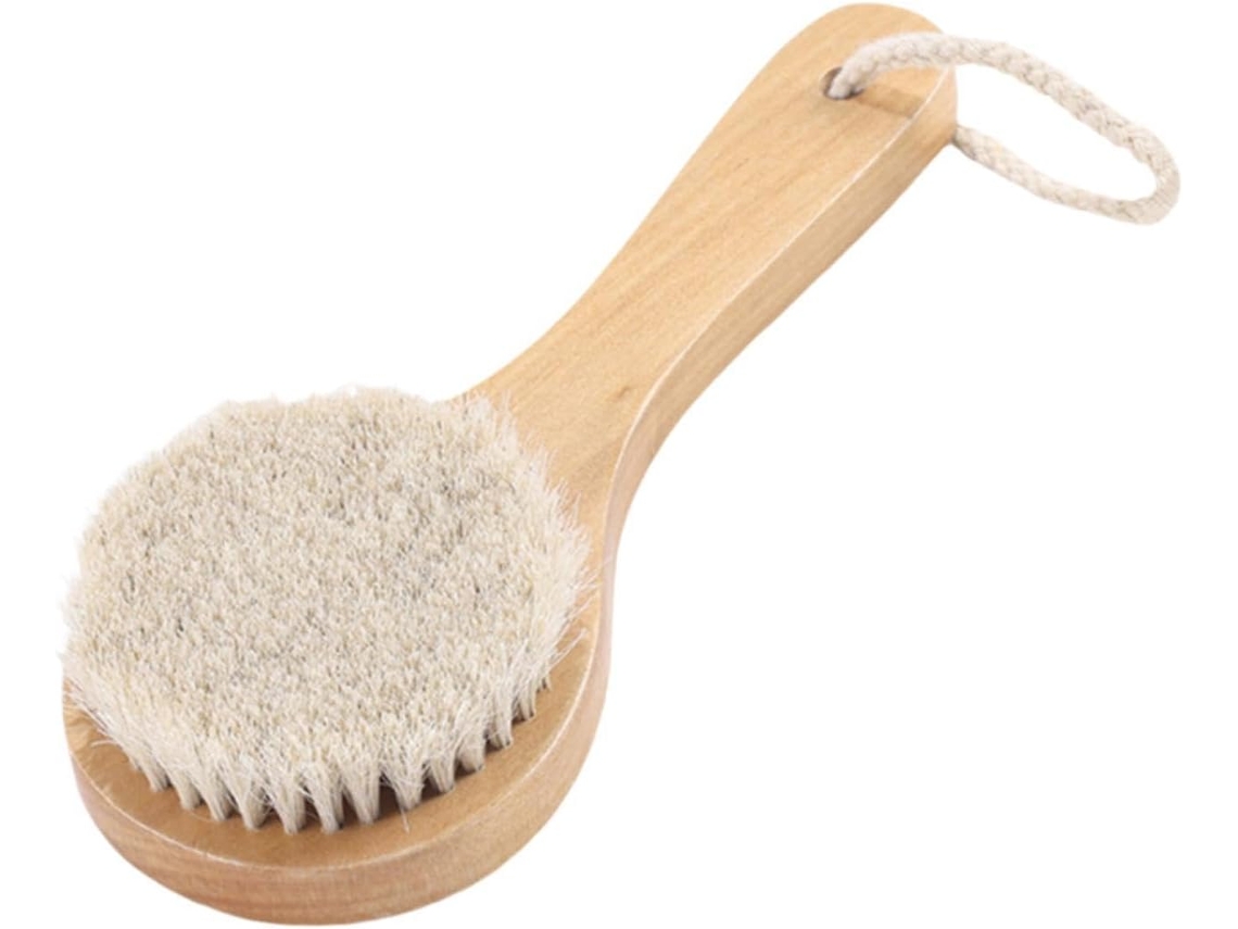 Escova Corporal Com Cabo De Madeira, 20cm, Leve, Para Massagem No Banho, Cerdas Macias, Ideal Para Uso Profissional Nas