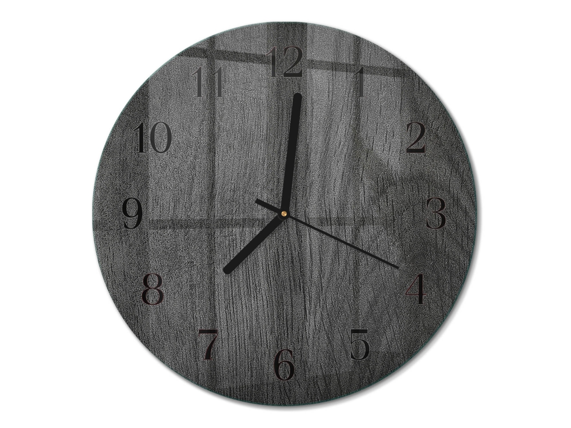 Relógio De Parede De Vidro Madeira Espelharte (30 Cm)