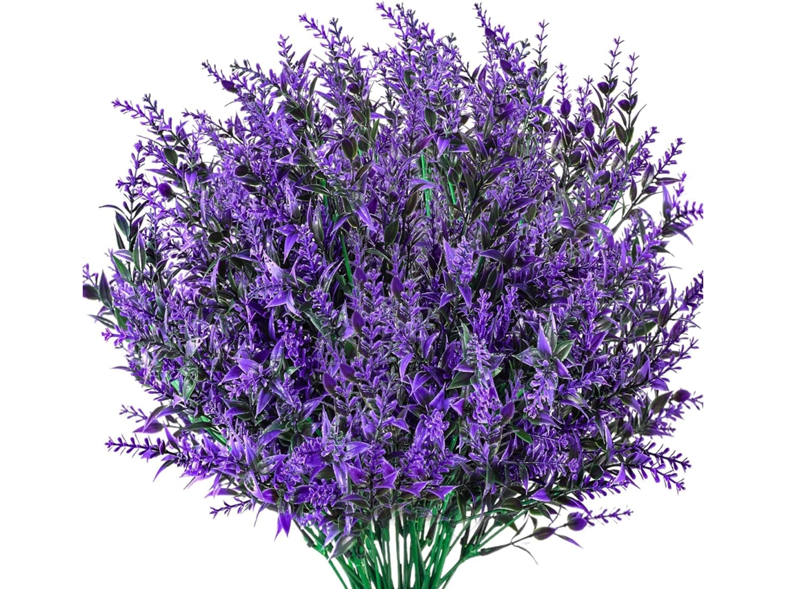 Flores Artificiais de Lavanda, Buquê de Flores Artificiais para Decoração, Plantas Artificiais para Casamento Ao Ar Livre 9 Unidades/roxo AQUAFORGE
