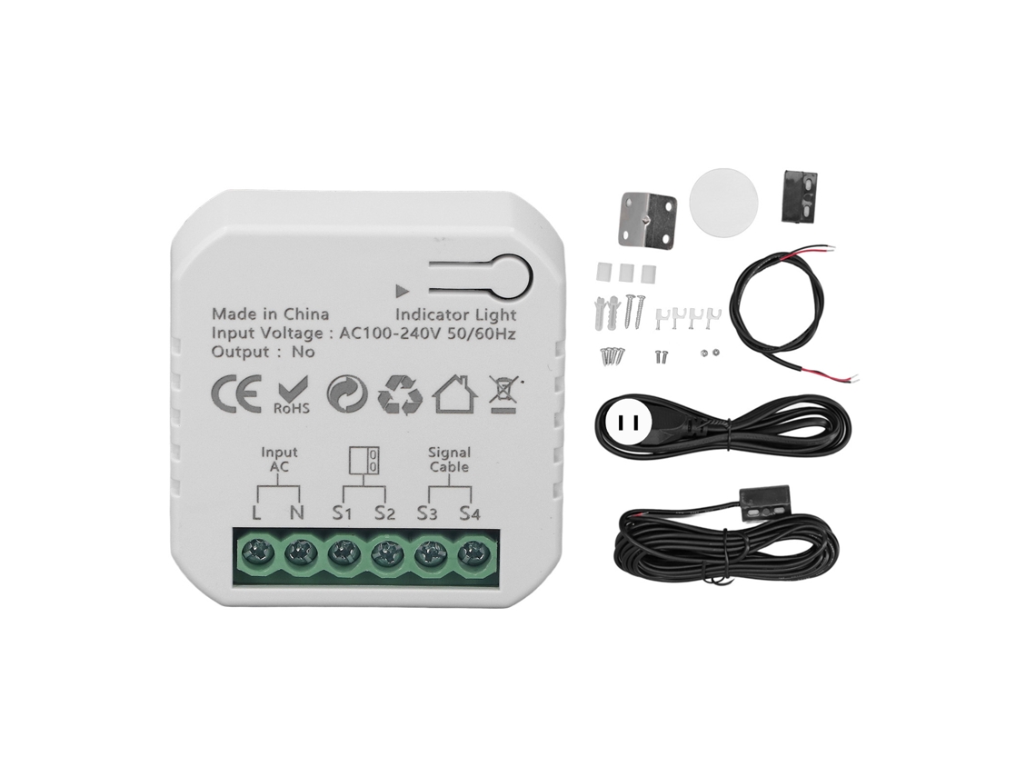 Controlador De Portão De Garagem Zigbee Com Controle Remoto, Voz E App, 100‑240v Plug Us