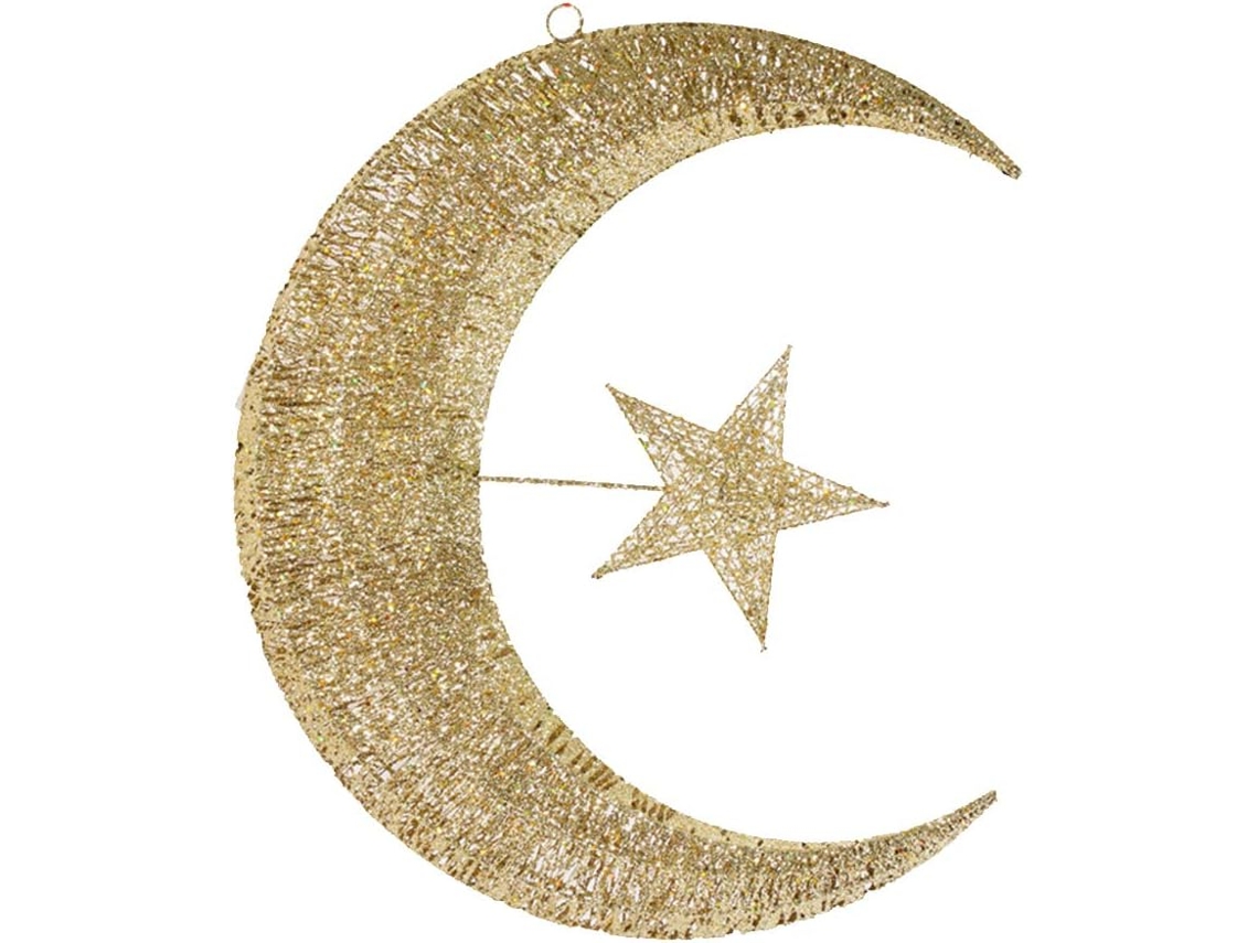 Decoração De Lua E Étoile Suspensa Para Maison Et Fêtes Dorée