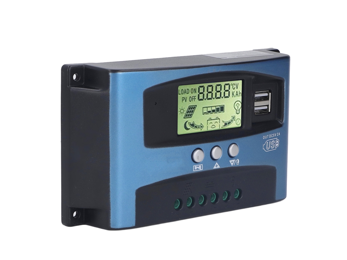Controlador De Carregamento Fotovoltaico Mppt Automático 40a 12v/24v Com Lcd