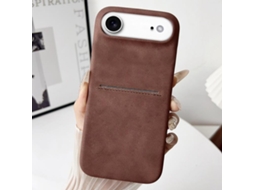 Capa Para Iphone 17 Air - Pele De Carneiro Genuína Com Compartimento Para Cartão