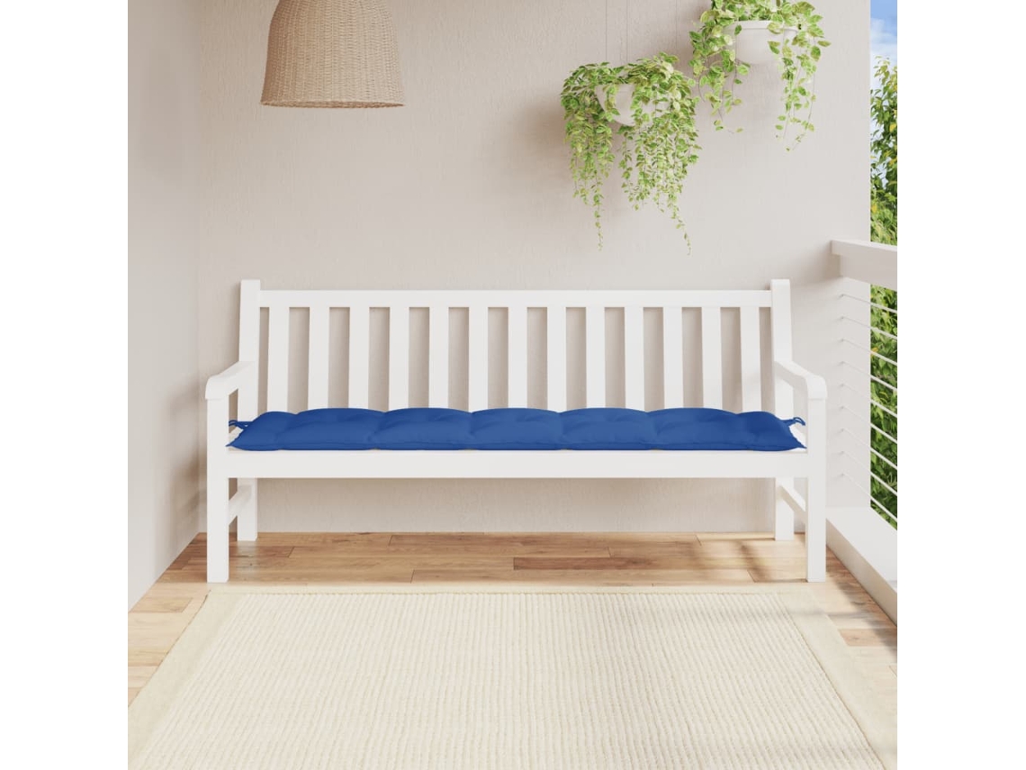 Vidaxl Almofadão P/ Banco Jardim 180x50x7 Cm Tecido Oxford Azul Royal