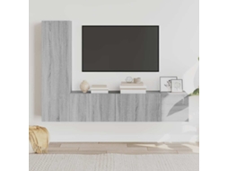 Vidaxl Conjunto Móveis De Tv 3 Pcs Madeira Processada Sonoma Cinza