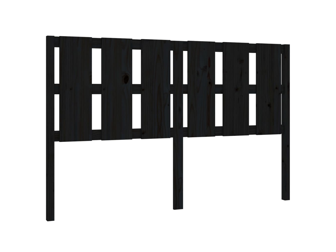 Cabeceira de Cama 155,5x4x100 Cm Pinho Maciço Preto MAISON EXCLUSIVE