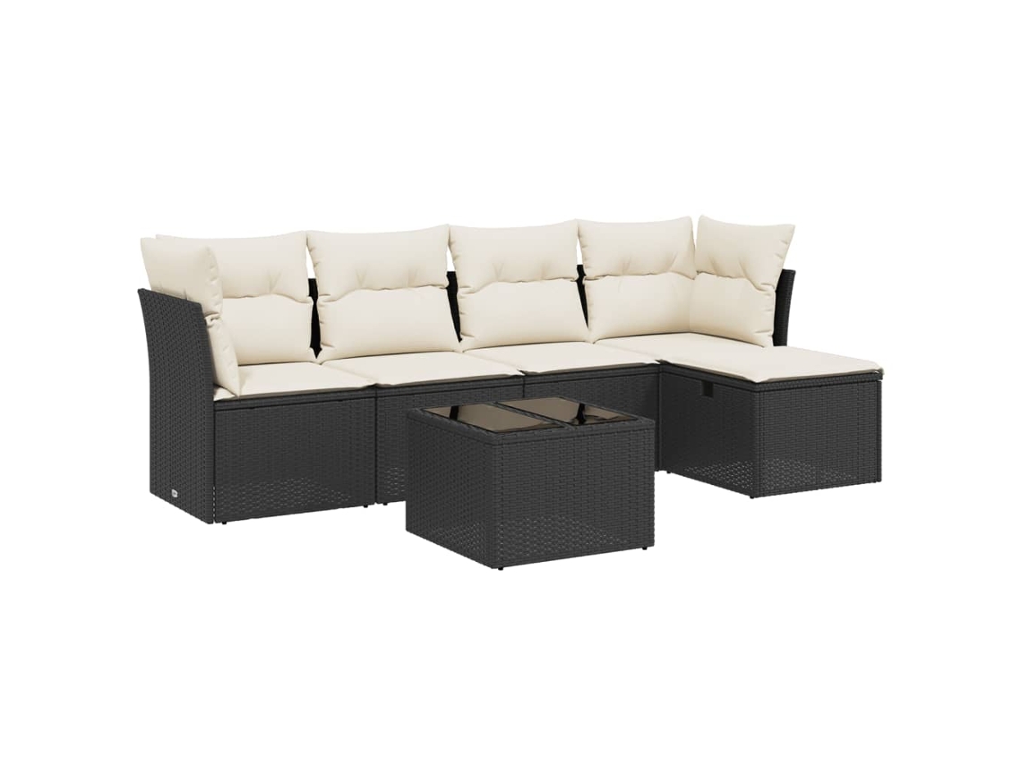 Garden Sofa Set, Garden Sofa Sets Vidaxl Preto Rattan / Vime (n/a)