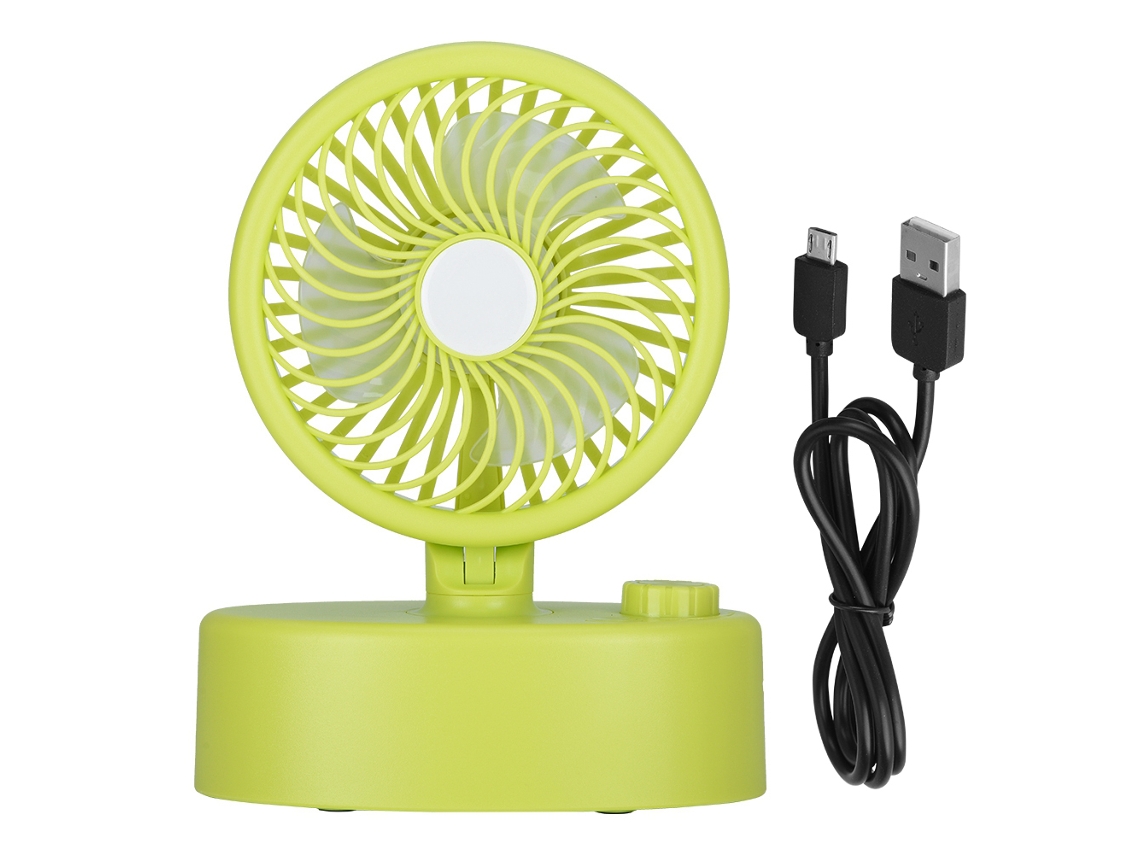 Ventilador Rotativo Oscilante De Vento Forte Com Carregamento Usb E Ajuste Infinito - Verde
