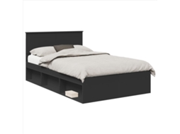 Estrutura da Cama Preto 135x190 cm Madeira Processada MAISON EXCLUSIVE