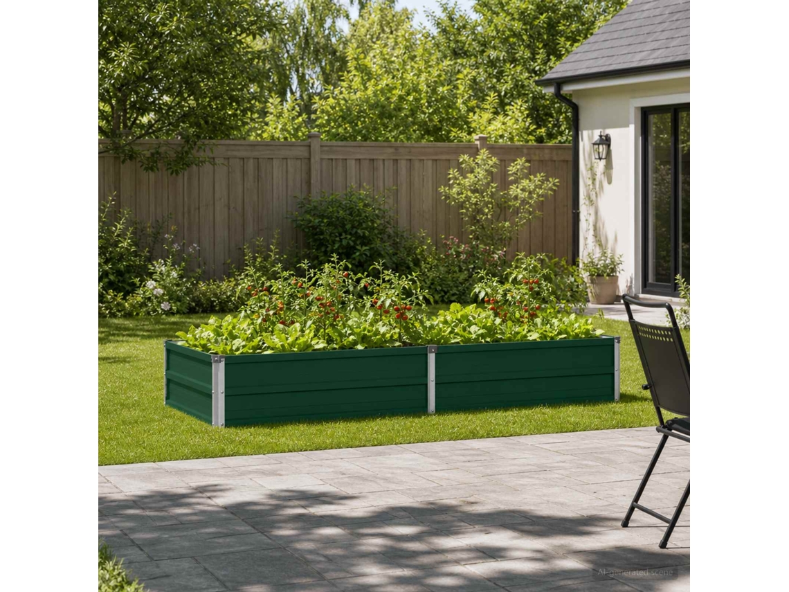 Vidaxl Cama De Jardim Elevada Verde 160 X 80 X 24 Cm
