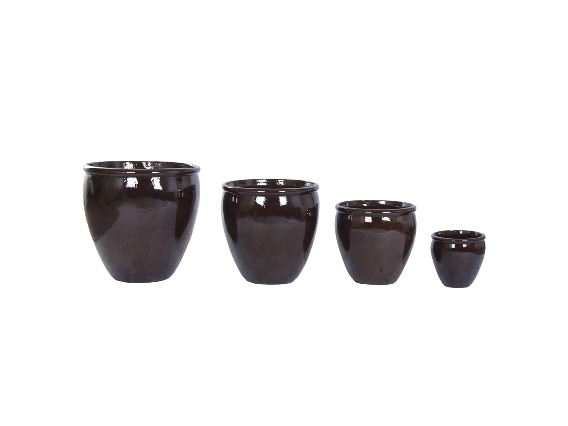 Conjunto de 4 Vasos de Cerâmica Vidrada, 58x58x58cm ALEXANDRA HOUSE LIVING