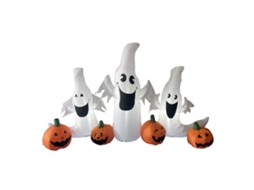 Fantasma Abóbora Inflável 2,3m Com Luzes Led Decorativa Halloween Jardim Exterior