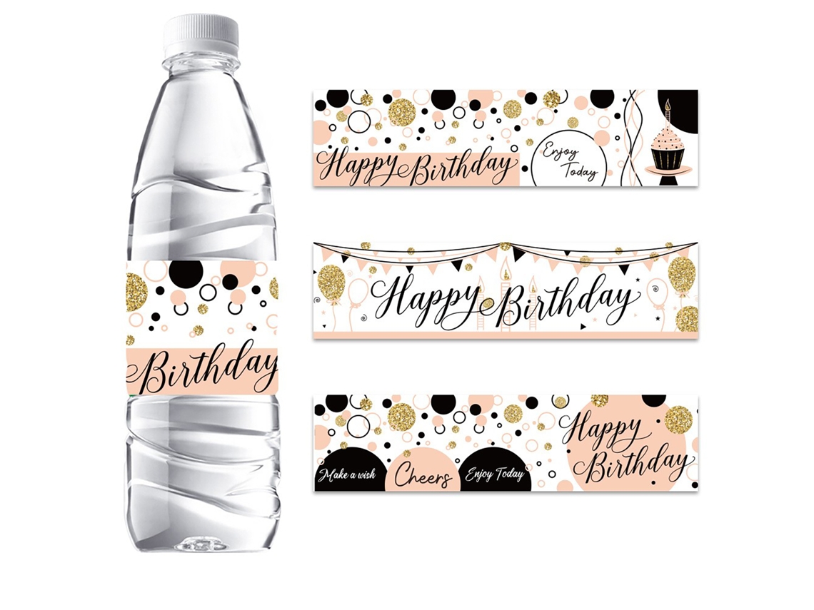 Adesivos para Festas de Aniversário com Água Mineral, 48 Folhas LAXISCREED
