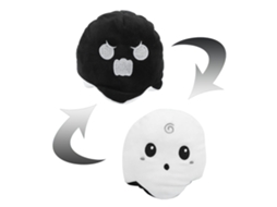 Primerox brinquedo de Pelúcia Reversível Halloween 10cm Cor Branco+preto Soft Flip Boneco Infantil