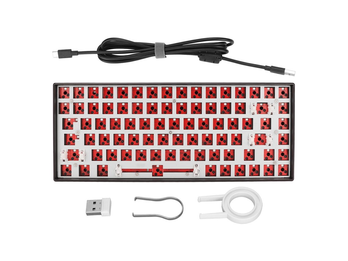 Kit Teclado Mecânico 84 Teclas Diy Hot Swap Rgb Sem Fio 2.4g Bluetooth Type C