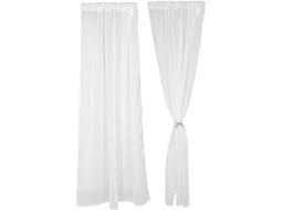 Jogo De 2 Cortinas Brancas Semitransparentes Com Filtro De Luz, Ideais Para Quarto E Festas Jo Gokoco