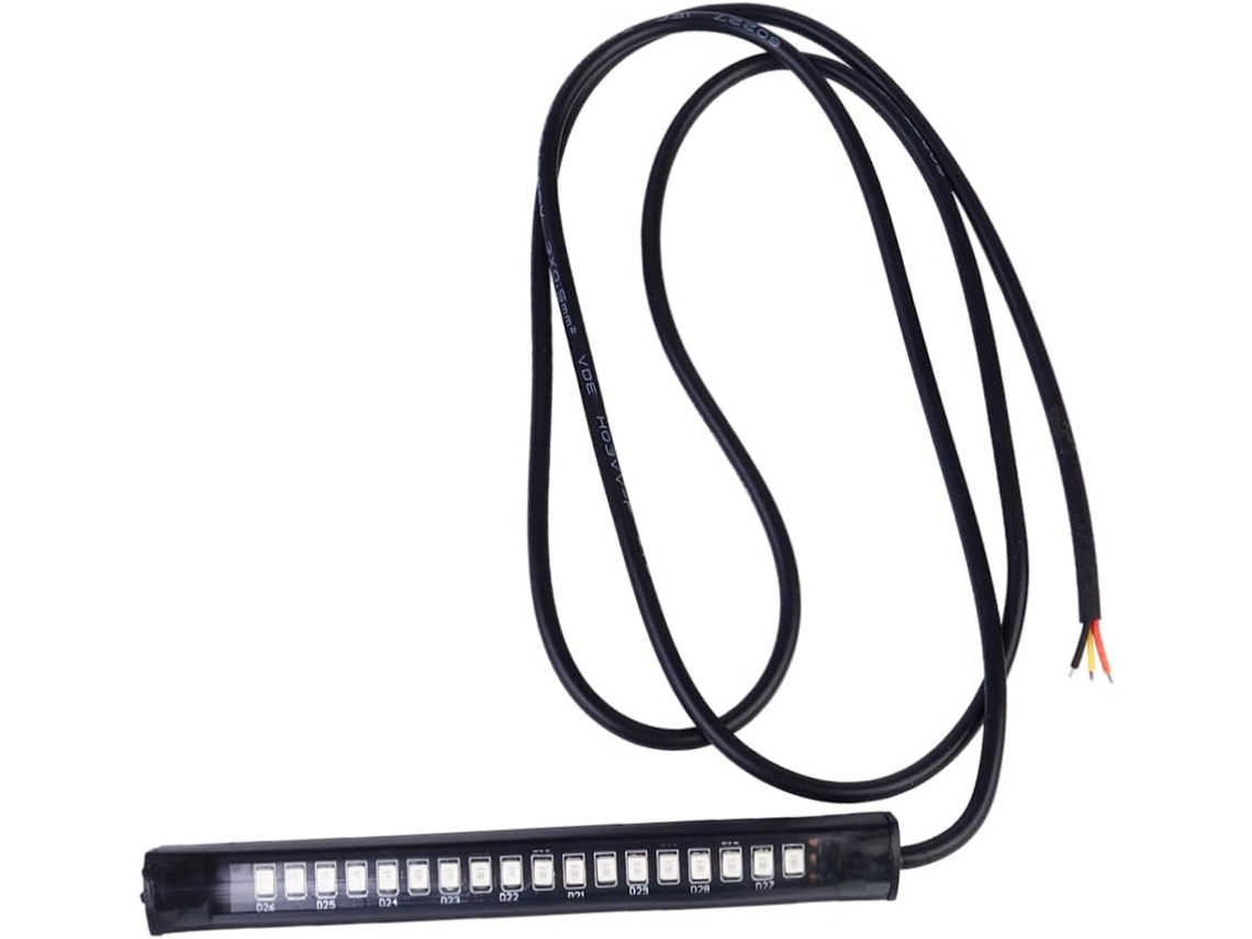 Lanterna Traseira Para Motocicleta Com 18 Leds Smd, 2 Peças, Em Silicone Preto.