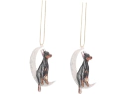 Conjunto De 2 Pingentes De Acrílico Em Formato De Cachorro E Lua Para Decoração De Parede, Ideais Para Carro, Mochila, Gokoco