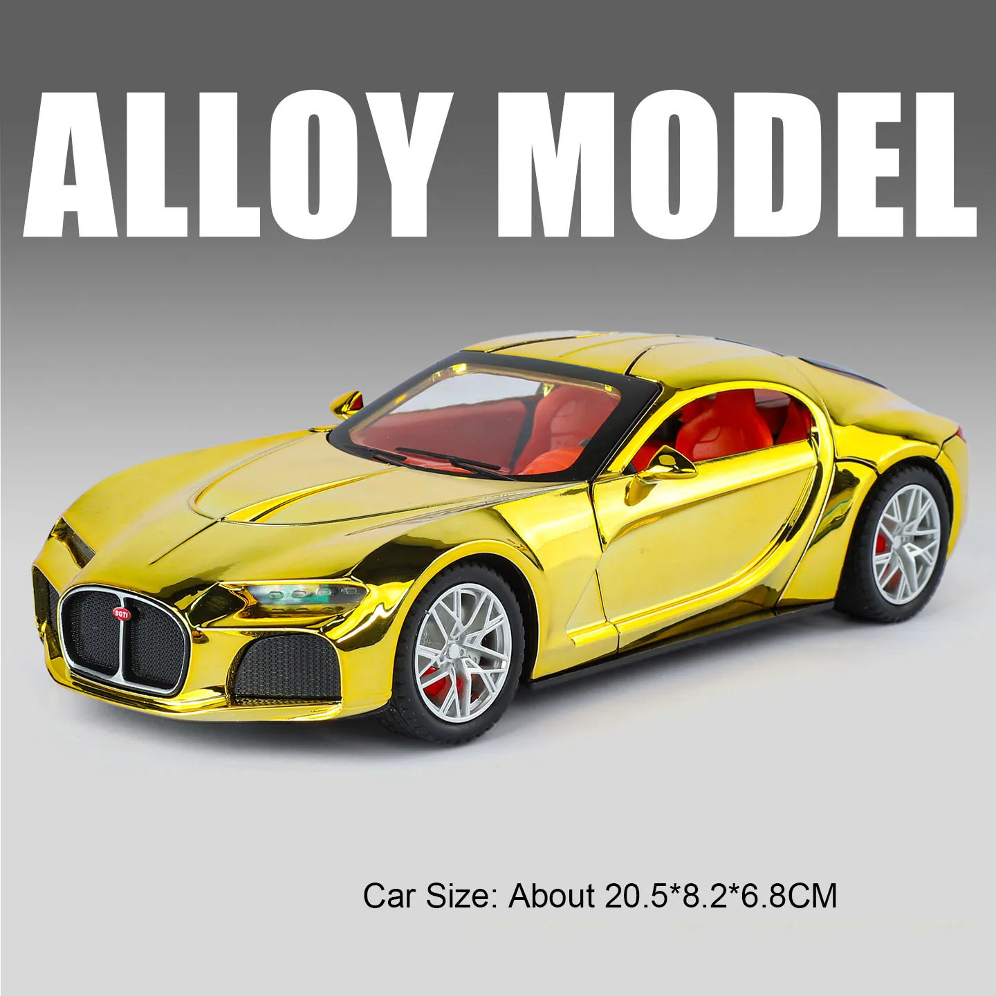 (atlantic Gold) 1:24 - Miniatura De Carro Esportivo - Liga Metálica Fundida - Funções De Som E Luz