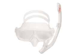 Conjunto de snorkel profissional com óculos antiembaçante, anti vazamento, visão larga, ajuste confortável, branco | S/MARCA