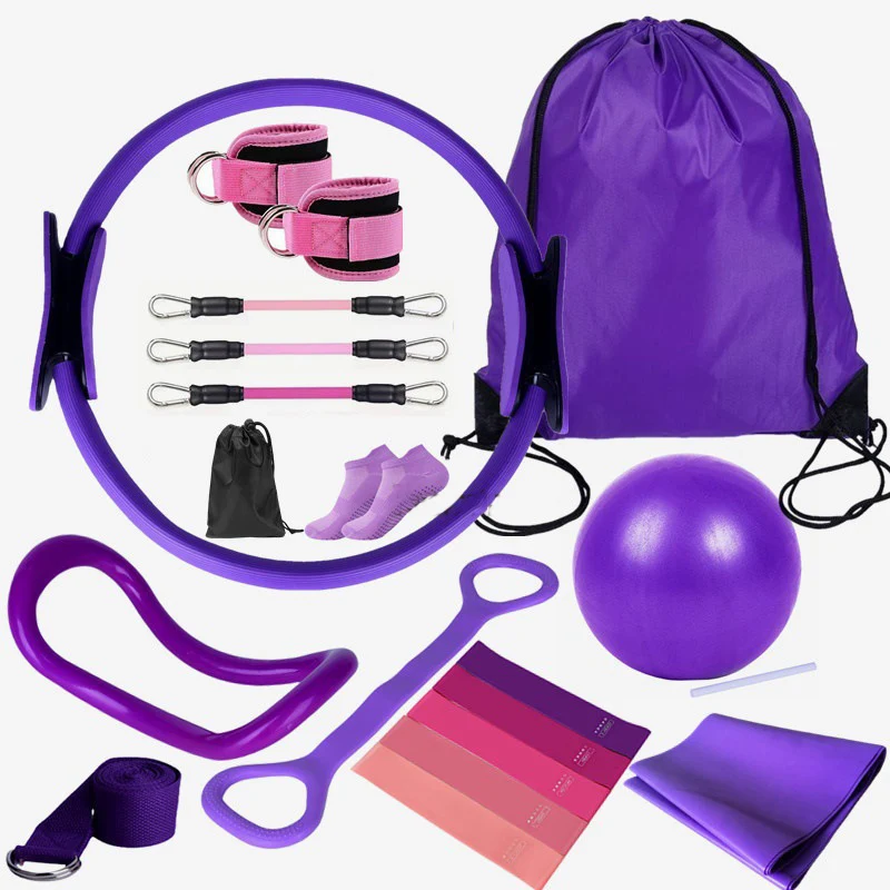 (roxo) Conjunto De Cintos Elásticos Circulares Para Yoga E Pilates