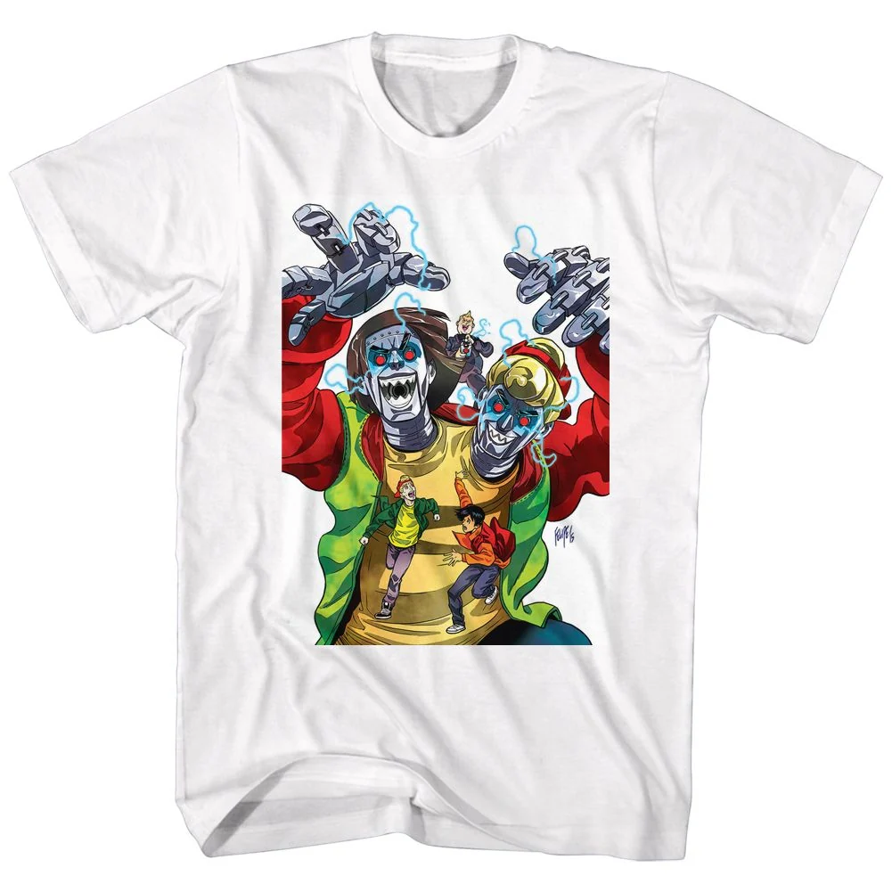 Rockinstone Bill And Ted Robot Dudes White Adult T-shirt Size:s