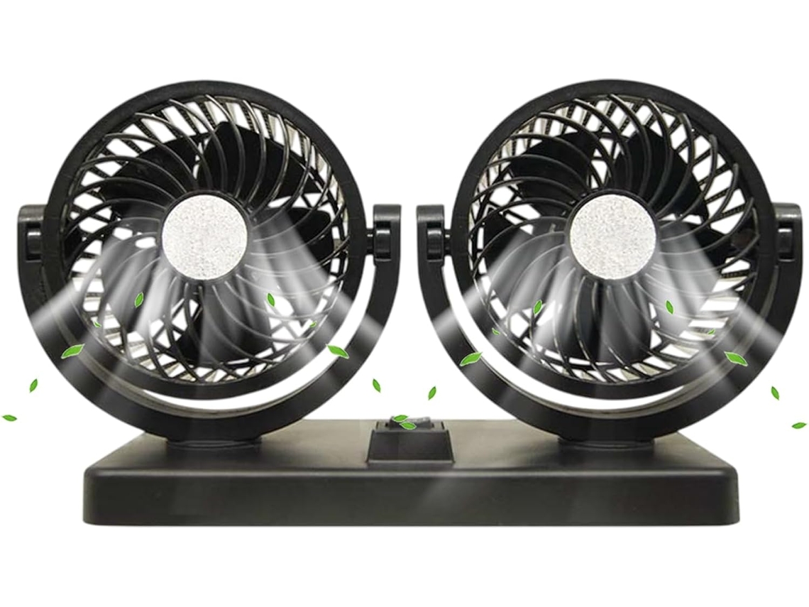 Ventilador De Cabeça Dupla, Ventiladores De Carro Que Sopram Ar