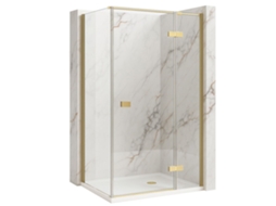 Cabine de Duche Rea Atlas Brush Gold 90x80 Esquerda