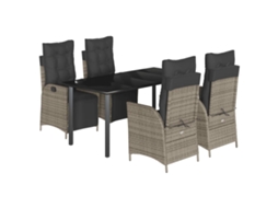 Garden Dining Set, Garden Dining Sets Vidaxl Cinzeto Rattan / Vime (160 Cm Table Length)