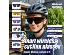 Óculos De Ciclismo Inteligentes Qy Pro2 Com Armação Branca E Azul, Bluetooth 5.4, Para Desportos Ao Ar Livre Mdug