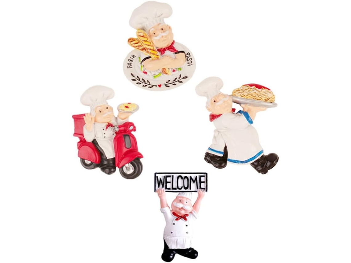 Ímã De Geladeira Anneome Creative Com Desenho Chef 4 Peças