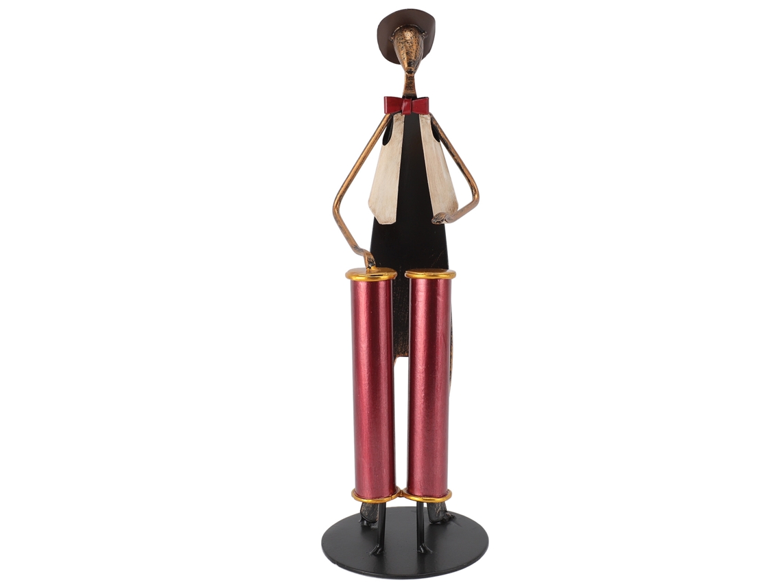 Estátua Decorativa de Baterista em Ferro para Sala e Escritório