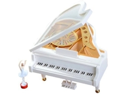 Caixa de música mecânica clássica de 2026 com bailarina dançando ao piano - Ideal para presentear em 2025.