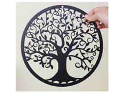 Decoração de Parede em Metal Árvore da Vida com Pássaros Nova LINE 11 polegadas
