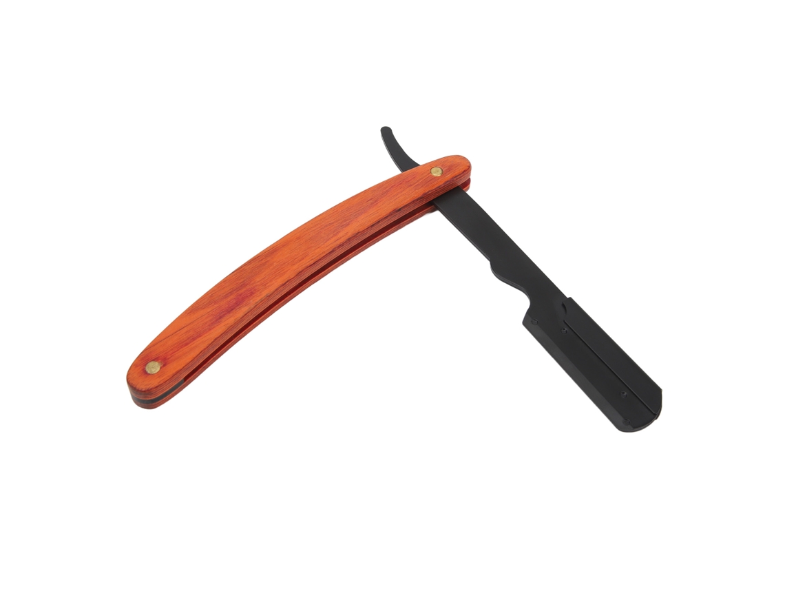 Porta Hoja De Barba Acero Inoxidable Mango Madera