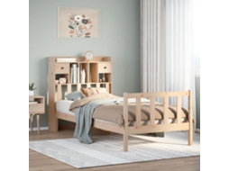 Cama Com Estante Sem Colchão 100x200 Cm Pinho Maciço
