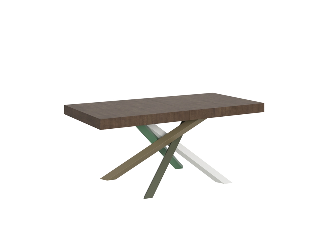 Mesa Extensível 200/460x90 Cm Volantis Nogueira Pernas Multicoloridas 4/a Itamoby