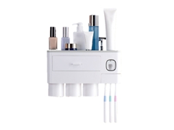 Suporte de Escova de Dentes com Dispenser e 3 Copos S/MARCA