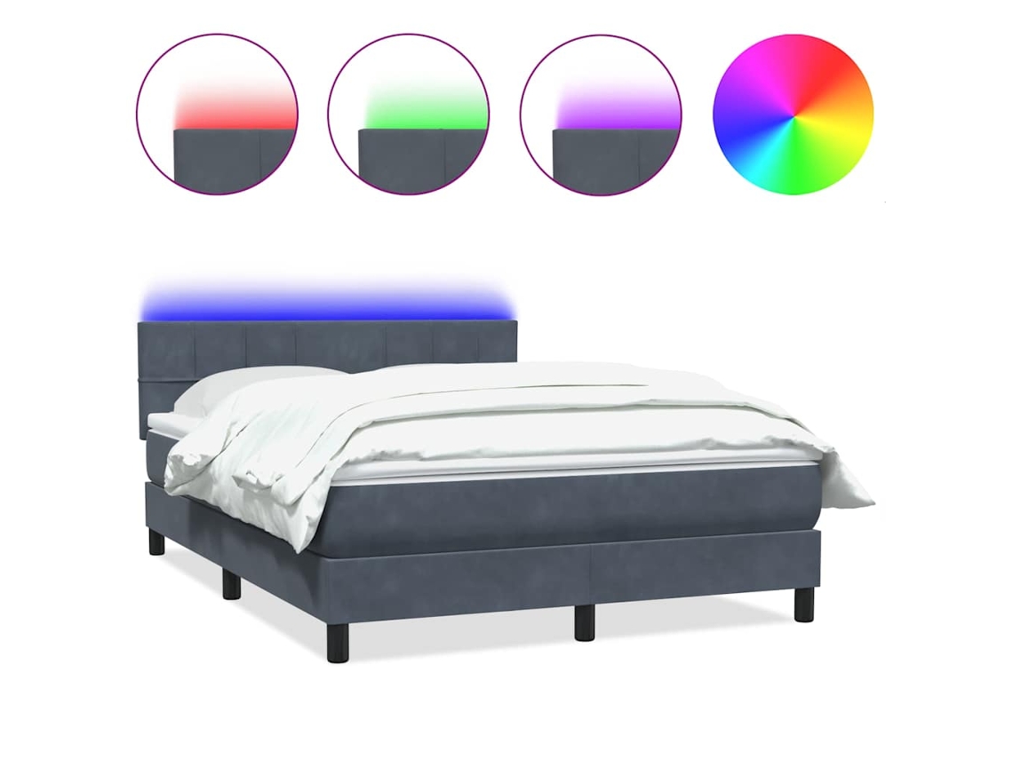Box Spring Bed, Box Spring Beds Vidaxl Cinzeto Veludo (160 X 210 Cm)