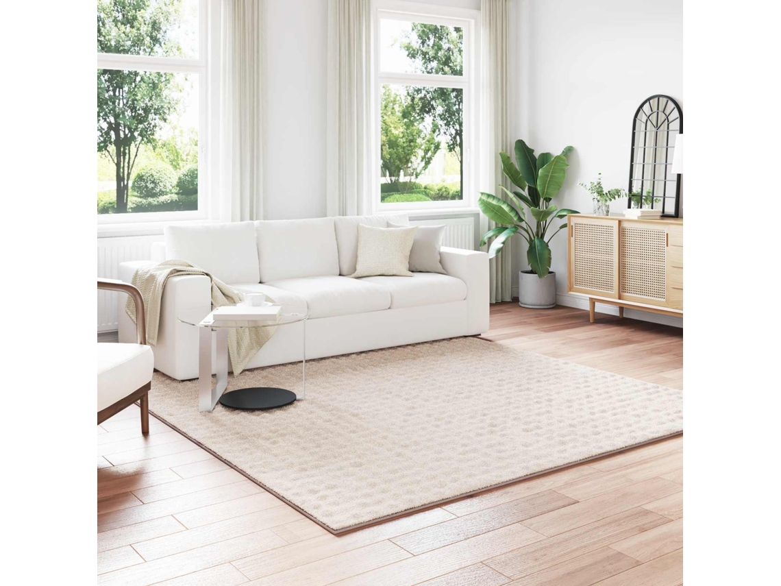 Vidaxl Tapetes De Área Quadrado Sirolo Bege 240 X 240 Cm Poliéster