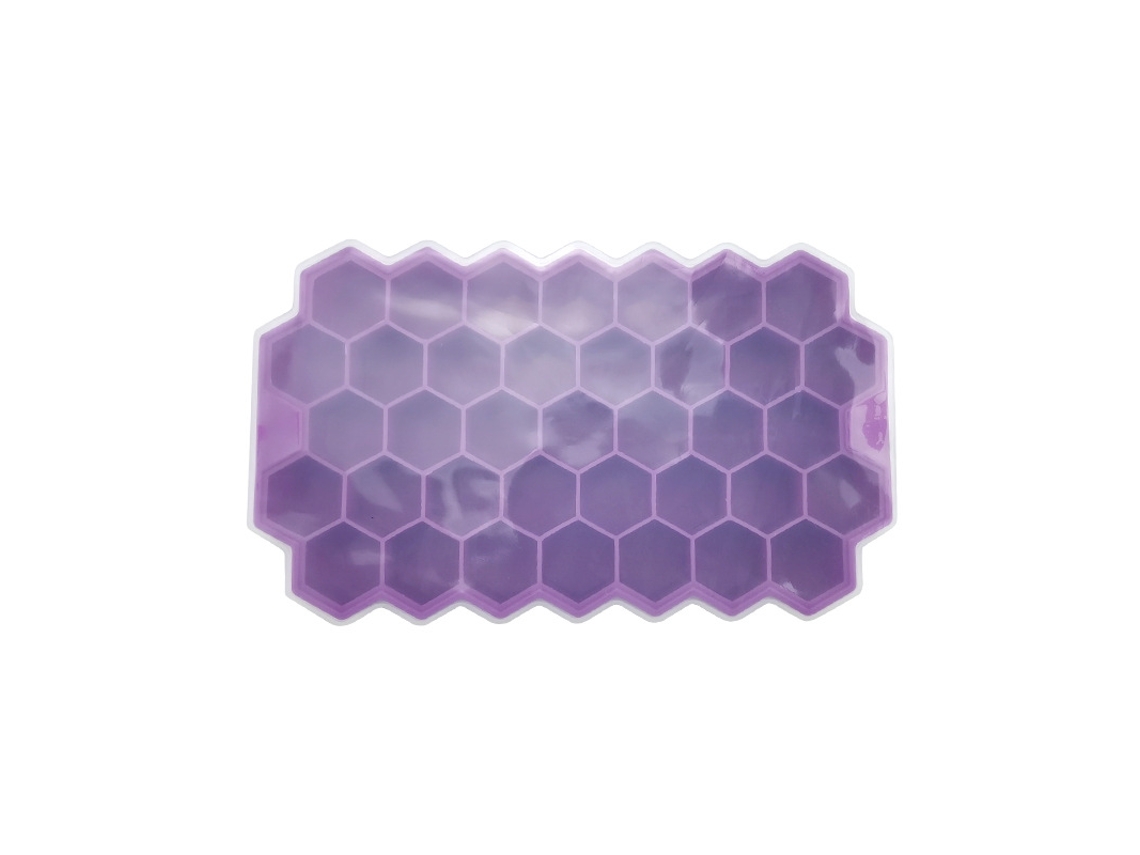Bandeja de gelo atualizada, 1 bandeja flexível de silicone roxo Slowmoose