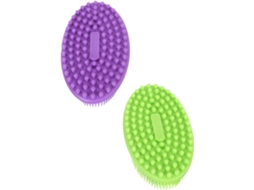 Escovas De Banho Silicone Callaron, Resistentes E Simples, Cabo Confortável Para Bebê, Conjunto Com 2, Limpeza Suave