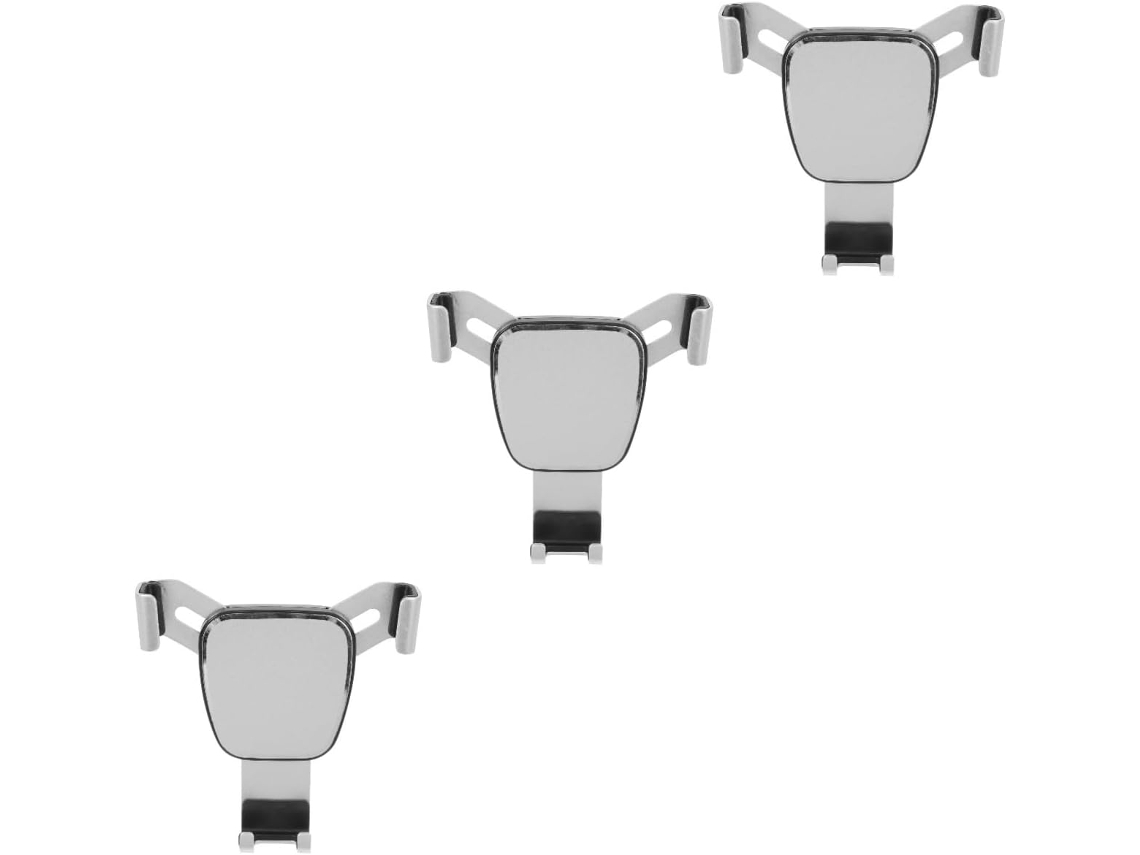 Suporte Para Celular Veicular Prateado, Conjunto De 3 Peças, Montagem Automática Para Painel De Carros.