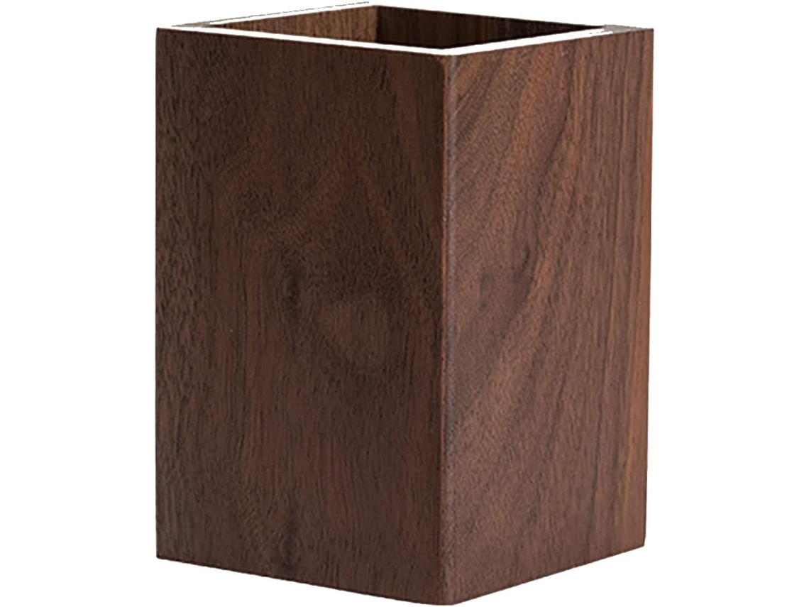 Porta Lápis em Nogueira Preta, Organizador de Mesa Multiuso, Artigos de Papelaria em Madeira, Porta Caneta, Porta