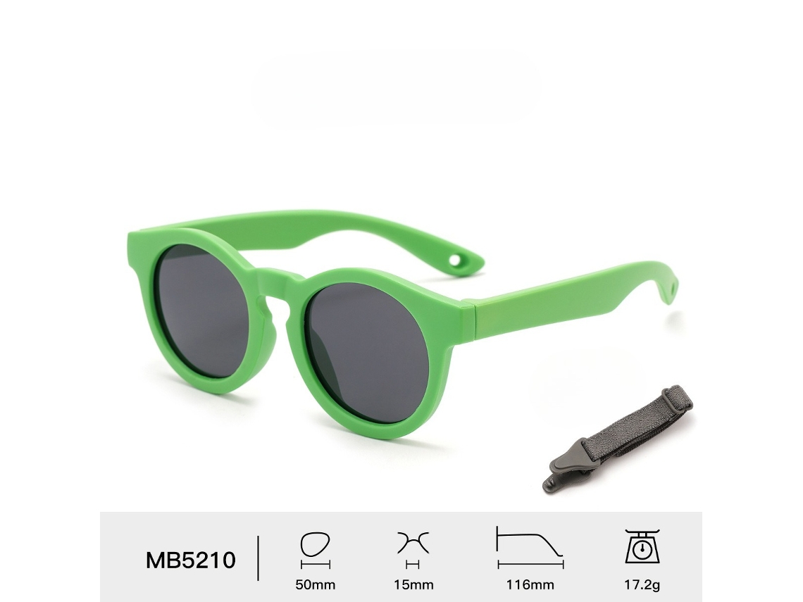 Óculos De Sol Para Criança ,com Alças,proteção Uv400,lentes Polarizadas,flexíveis Duráveis Verde Hexinyigjly